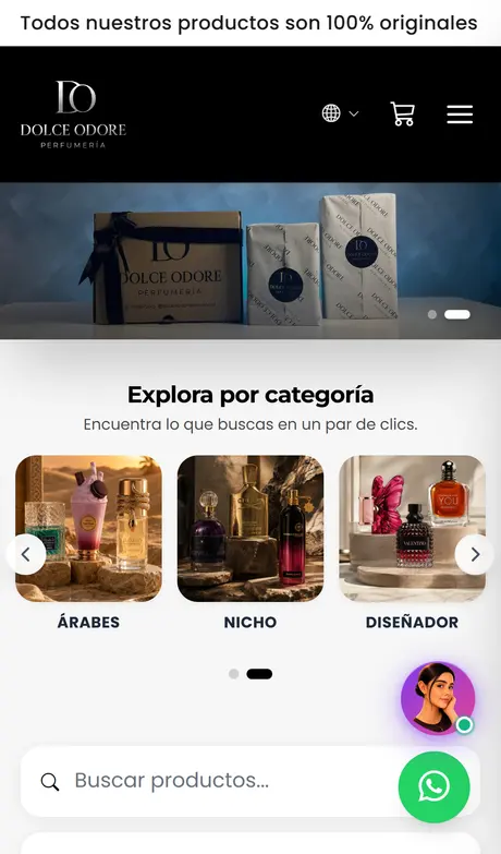 Tienda virtual de perfumería Dolce Odore creada con Treggio