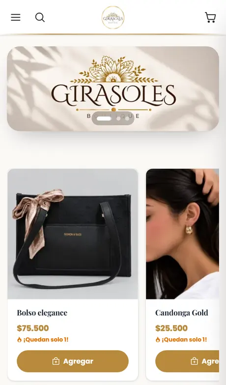 Tienda virtual de moda Girasoles Boutique hecha con Treggio