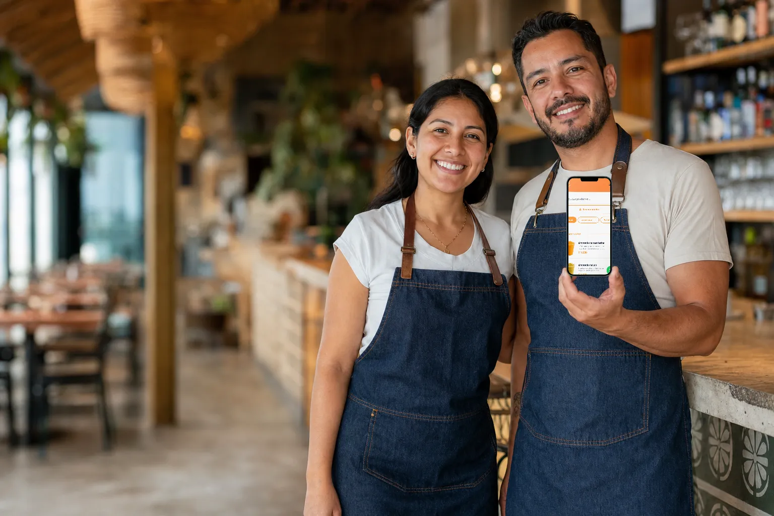 Dueños de un restaurante que controlan su inventario con Treggio