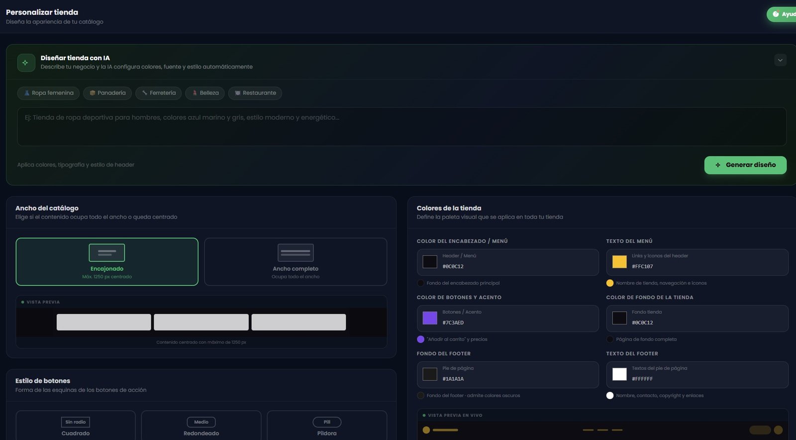 Personalizar tienda con IA en Treggio