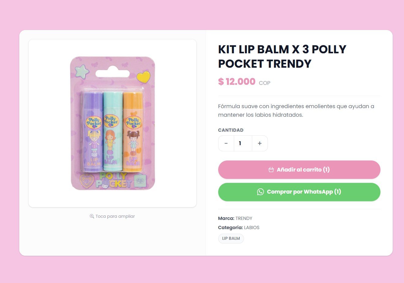 Producto de bisutería en catálogo Treggio